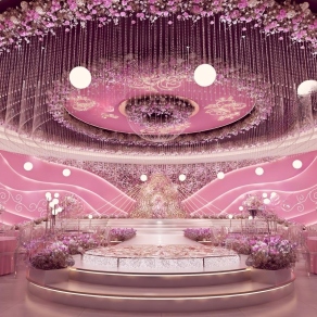 现代婚礼酒店宴会厅3D模型下载